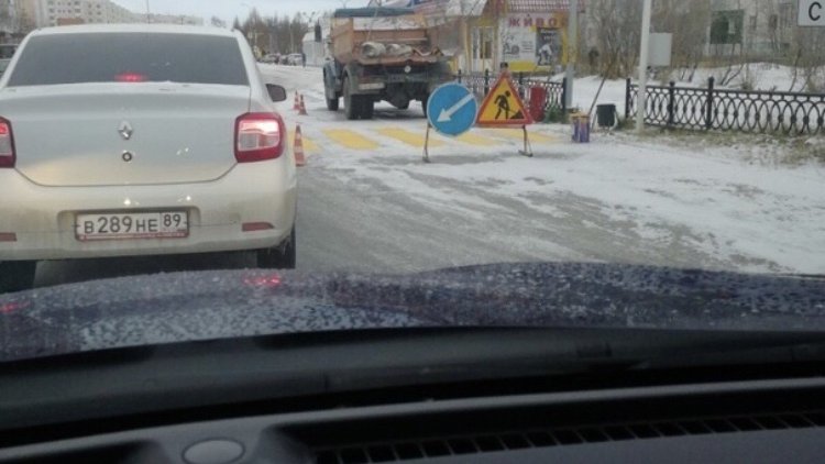 За нанесение разметки на снег в Надыме объявили выговор