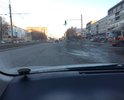 Красноармейский проспект - одна из основных транзитных магистралей города. На всем его протяжении трамвайные рельсы. По нему разрешено движение грузового транспорта. Количество легкового транспорта в часы пик зашкаливает. Дорожное покрытие пришло в негодность и требует ремонта.