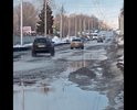 Дорога в ненормативном(а точнее в аварийно-опасном)состоянии. Яма на яме, половина ям скрыто в глубоких лужах.